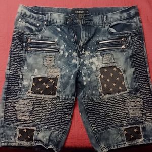 Lion Dynasty,men’s blue denim shorts,size 38